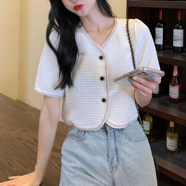 여성 크롭 트위드 스타일 자켓 가디건 하객룩