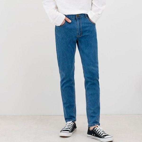 남자 데일리 사계절 중청 스판 일자핏 청바지 (S~2XL)