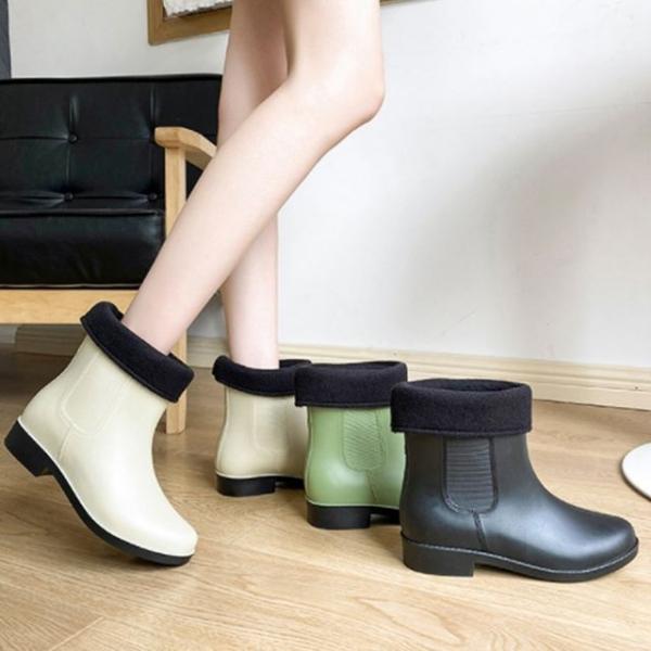 여성 레인부츠 작업 장화 숏 앵클부츠 겨울 기모 추가