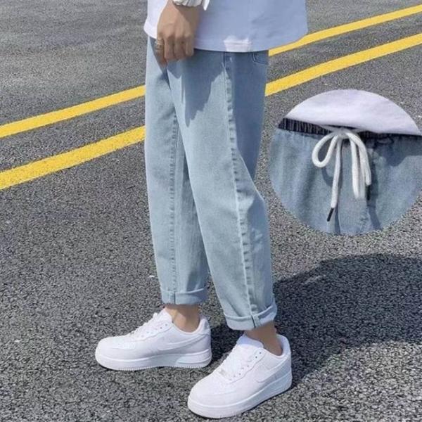 남자 밴딩 청바지 와이드 스판 빅사이즈 데님팬츠