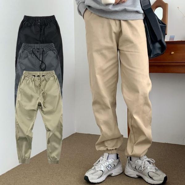 간절기 조거팬츠 남성 작업복 데일리 밴딩 면바지