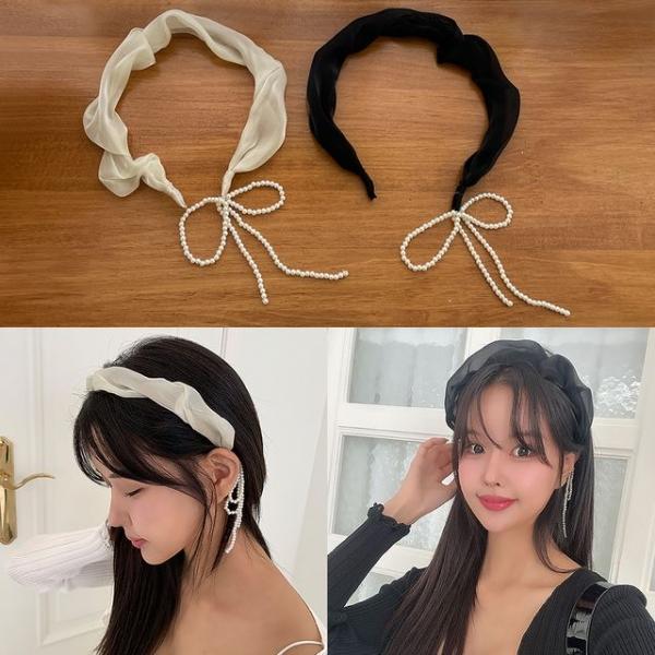 로라펄머리띠 진주 여성 헤어밴드 액세서리 포인트