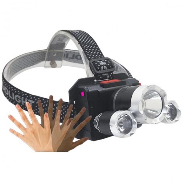 센서동작 LED 충전식 3구 등산 낚시 랜턴 헤드랜턴