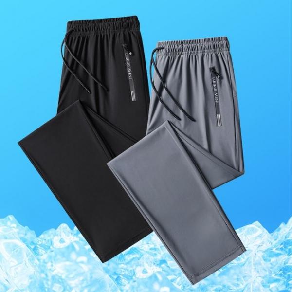 여름 일자 긴바지 남성 슬림핏 쿨링 밴딩 스판 팬츠