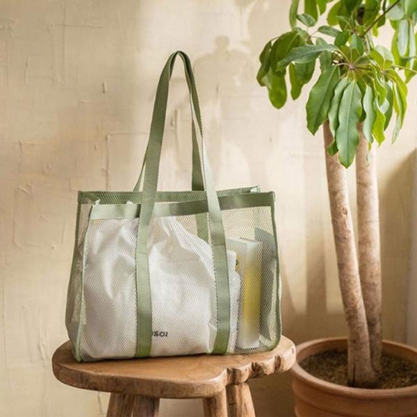 메쉬 숄더 비치백 수영장 헬스장 사우나가방 스파백