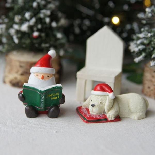 독서 산타 장식 3P 크리스마스 테이블 선반 인테리어