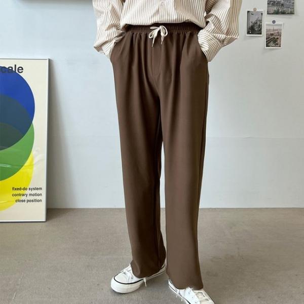 남자 와이드 스타일 캐주얼 밴딩 편안한 바지