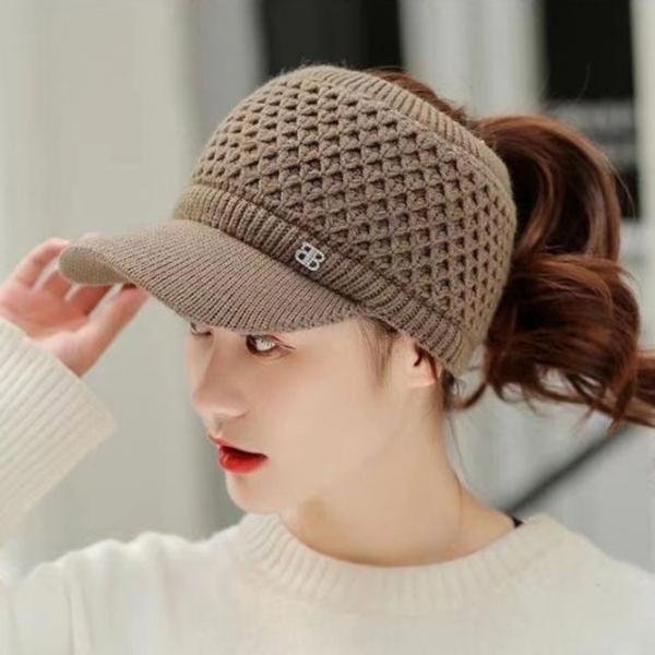 여성 자외선차단 니트 털 벌짚 캡 모자
