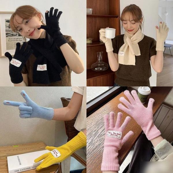 패치롱터치장갑 보온 스마트폰 터치장갑 손가락 컬러
