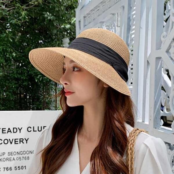여성 왕골 라피아햇 밀짚모자 썬캡 바캉스 비치모자