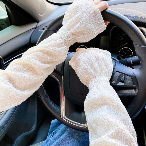 여성 쉬폰 팔토시 슬리브 우아한 레이스 운전토시