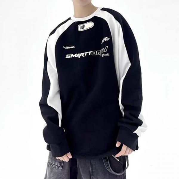 기본 남성 맨투맨 상의 레터링 래글런 티셔츠