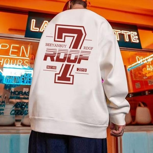 프린팅 루즈핏 맨투맨 7 포인트 겨울철 긴팔티 남성티