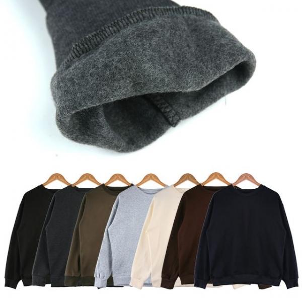 기모안감 맨투맨티셔츠 겨울티셔츠 캐주얼 단색티