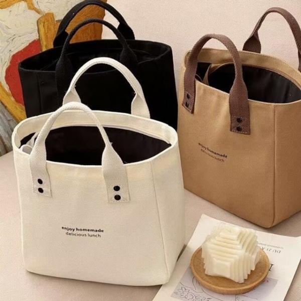 캔버스 배색 포인트 레터링 지퍼 미니백 여성 토트백