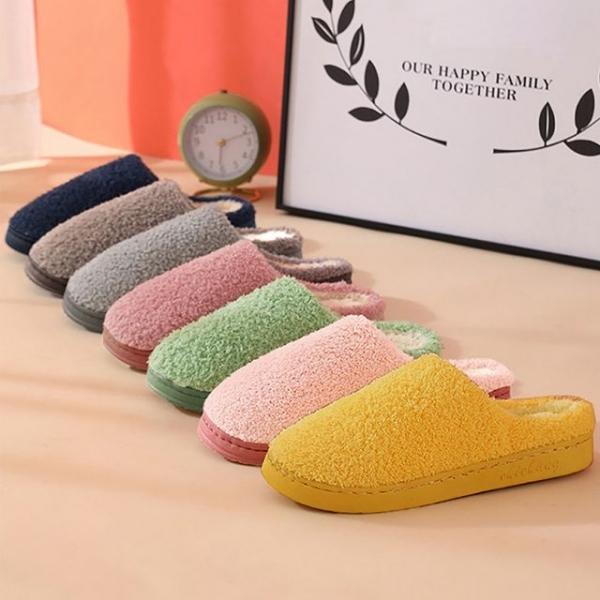 파스텔 겨울 방한 털실내화 사무실 거실화 층간소음