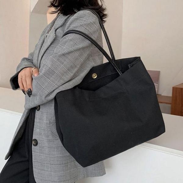 캔버스 데일리 기본 무지 쇼퍼백 1P 숄더백 가방