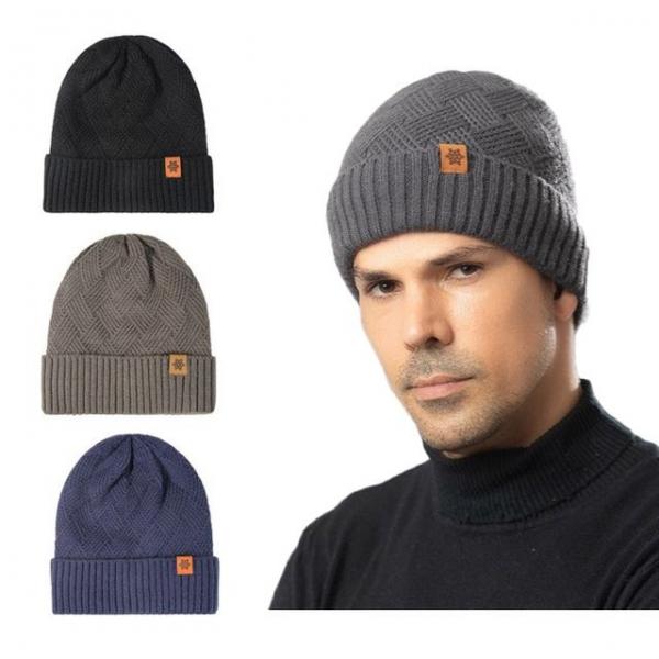 남녀 눈꽃 패치 겨울 기모 니트 비니 1P 도톰 방한모