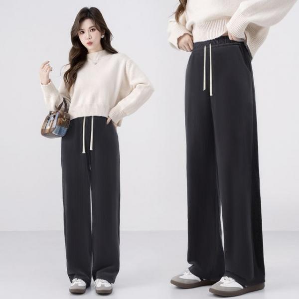 골덴 기모바지 여자 겨울 코듀로이 세미와이드 팬츠