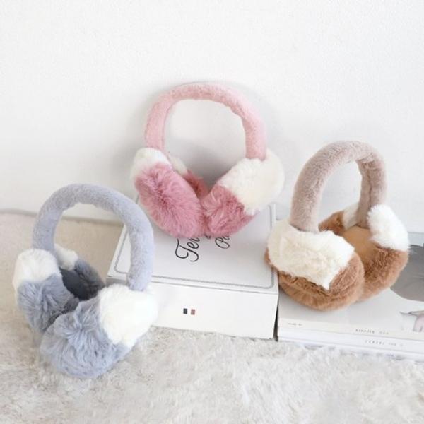 출퇴근 등교 방한 퓨어벨벳 투톤 접이식 귀마개 WE70