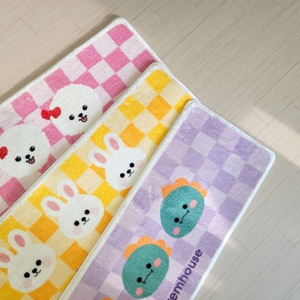 설렘하우스 제작 체커보드 극세사 주방매트 40x120