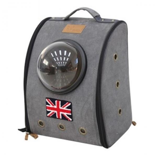 강아지 우주선 백팩 가방 다크그레이 1P 외출 이동