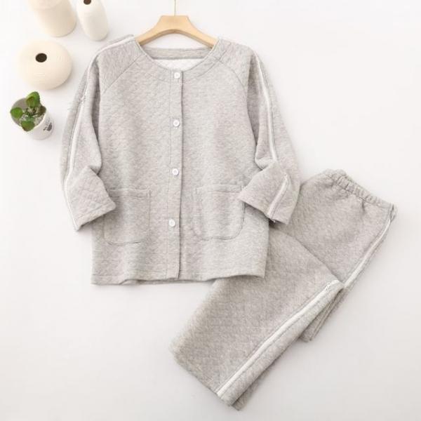 키밍 겨울 검진복 트임 노인 환자복 간호복 치료 상의