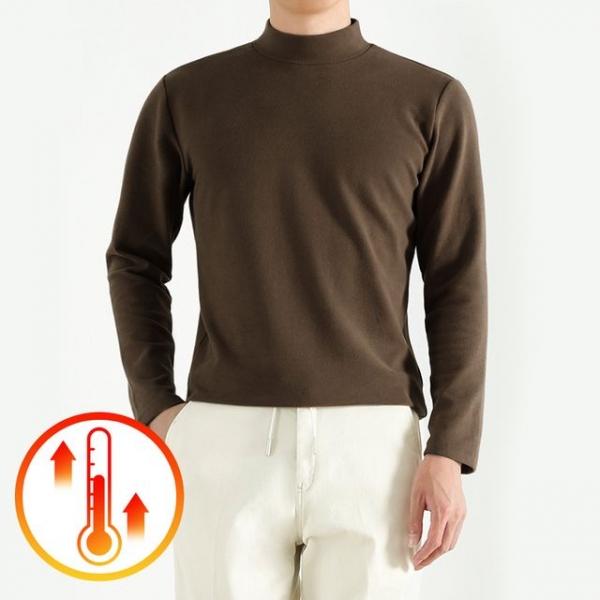 남성 목폴라 니트 반폴라 모크넥 긴팔 티셔츠