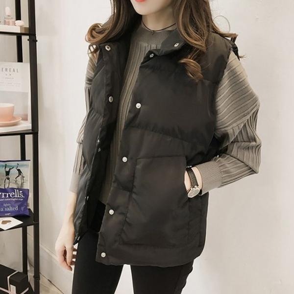 여성 겨울 외투 아우터 베이직 패딩 조끼 겨울코디
