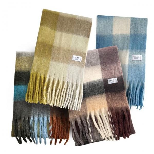 빅 체크 목도리 머플러 7컬러 남녀공용 빅사이즈 겨울