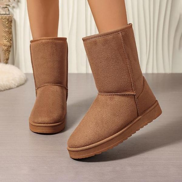 퍼 스웨이드 여성 부츠 방한 중목 털부츠 겨울 안감