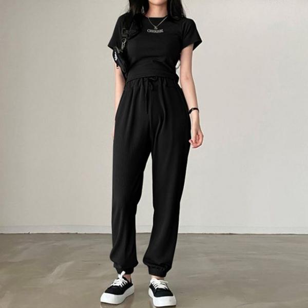 기본 세트 여성 반팔 조거팬츠 셋업