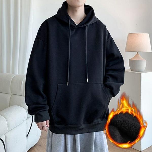 남성 기본 기모 루즈핏 후드티