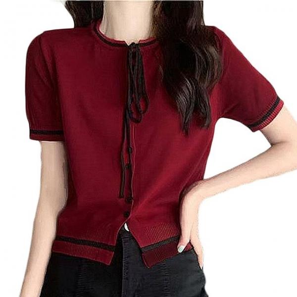 여성 여름 크롭 니트 가디건 인기 고급 데일리룩