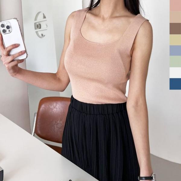 2L-PPT 1042 여자 사각스퀘어 민소매니트나시