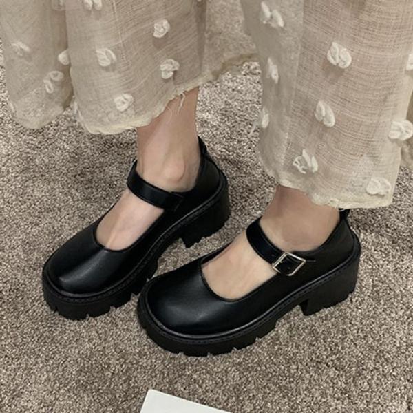 여성 베이직 버클 통굽