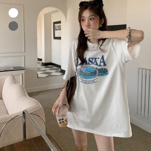 여성 레터링 오버핏 티셔츠