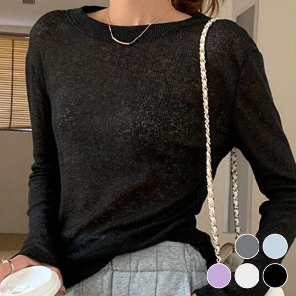 시스루 니트 여성 루즈핏 티셔츠