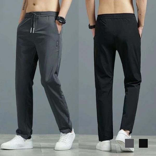 남성 아이스 실켓 팬츠 여름 쿨 밴딩 캐주얼 바지