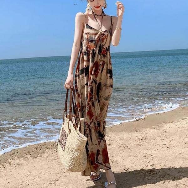 끈나시 브이넥 여성 원피스