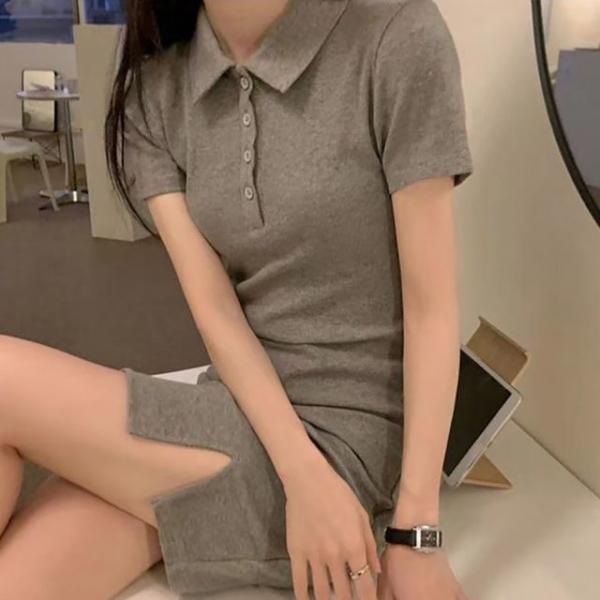 옆트임 여성 카라 원피스