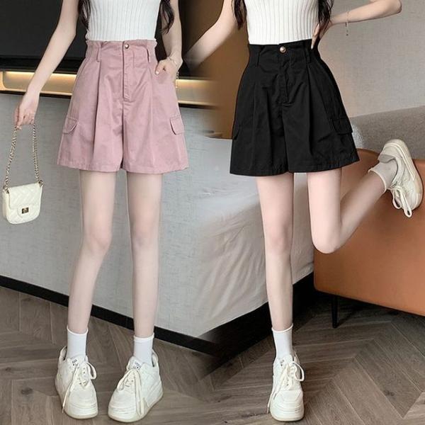 핀턱 카고 하이웨스트 뒷밴딩 여성 반바지