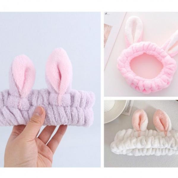 토끼 극세사 세안 헤어밴드 파자마 머리 세면 클렌징 세수 화장 토끼