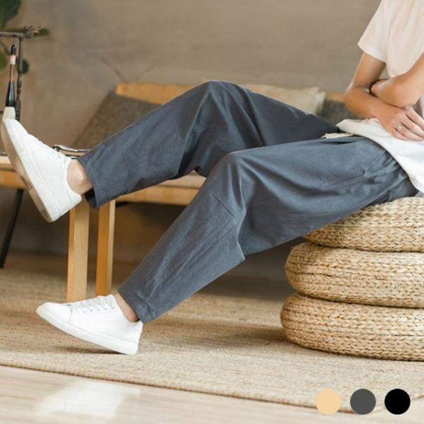 밴딩 남성 린넨 9부 팬츠