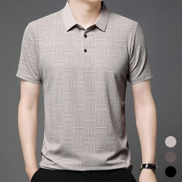 패턴 카라 남성 반팔 티셔츠