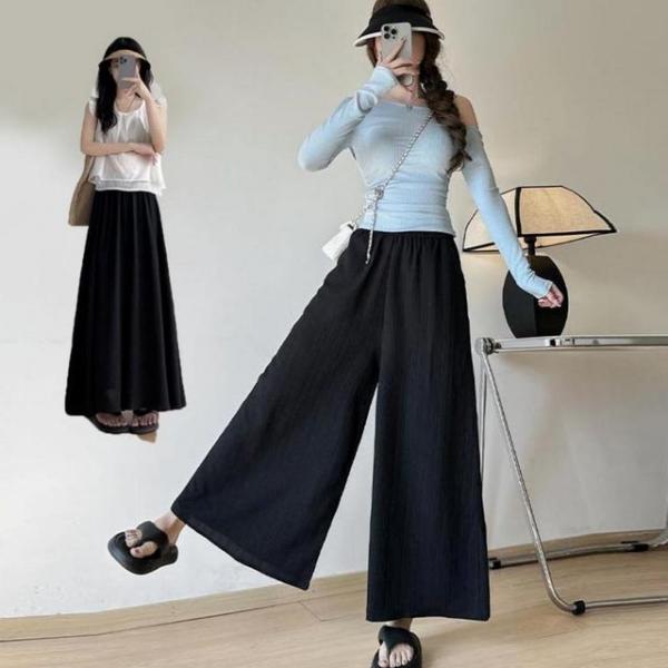 여성 나풀나풀 포멀디자인 편한 코디 레그팬츠스커트