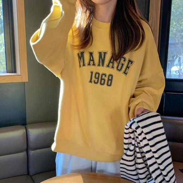 여성 레터링 데일리 맨투맨 티셔츠