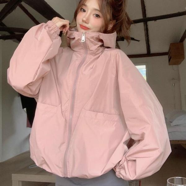 여성 바람막이 기본 집업 점퍼