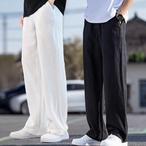 남자 소프트 린넨 슬랙스 쿨팬츠 일자 밴딩 편한 마