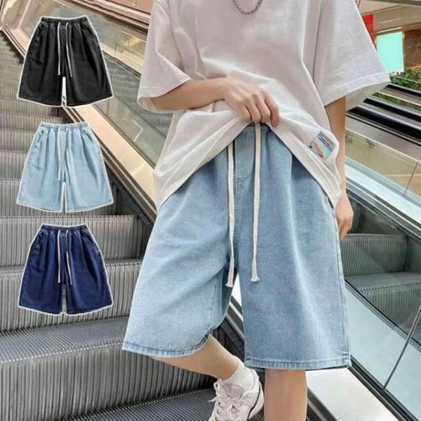 남성 여름 와이드 트렌디 패션 데일리룩 데님반바지